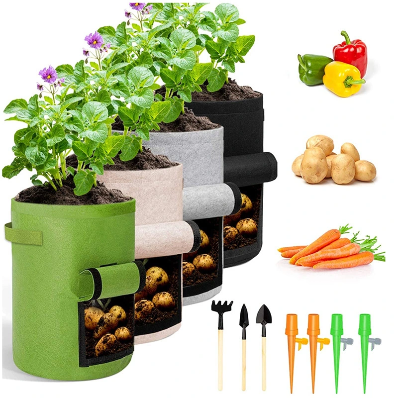 3/5/10/25 Gallon Recycled Fabric Plant Nursery Planter Garden Planting Potato Growing Bag Tote Felt Grow Bag for Vegetable/Flower/Tomato