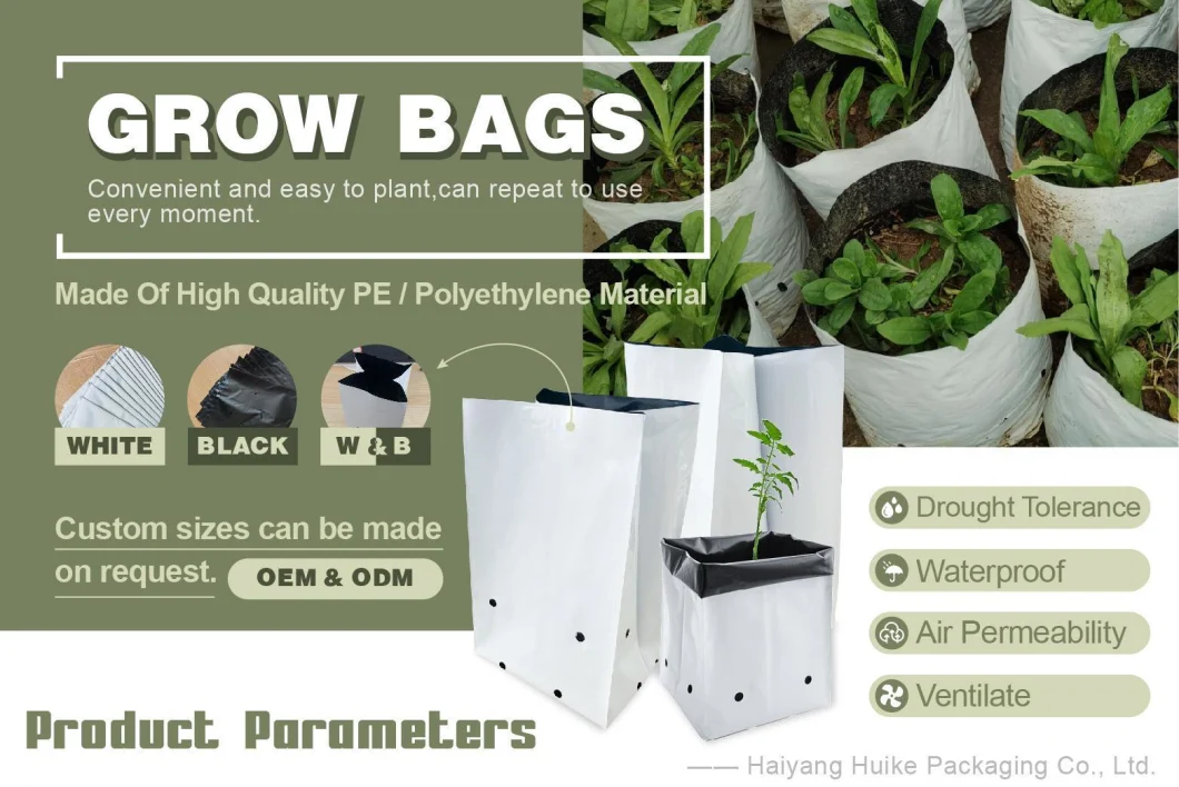 Biodegradable PE Grow Bag for Heavy Soil of Vegetables Planting Flower Planter