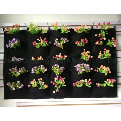 25 Taschen hängender vertikaler Garten-Wandpflanzer, vertikale Dekoration für Gartentöpfe und Pflanzgefäße