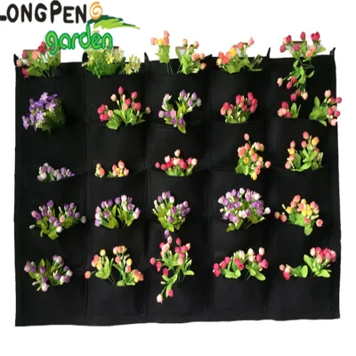 25 Taschen hängender vertikaler stabiler Garten-Wandpflanzer, vertikale Gartentöpfe und Pflanzgefäße